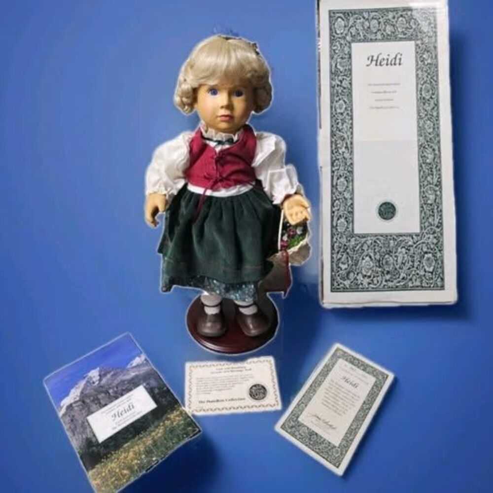 HEIDI ❤️️ The Hamilton Collection WOODEN DOLL 18" Stand COA Limited Edition 443